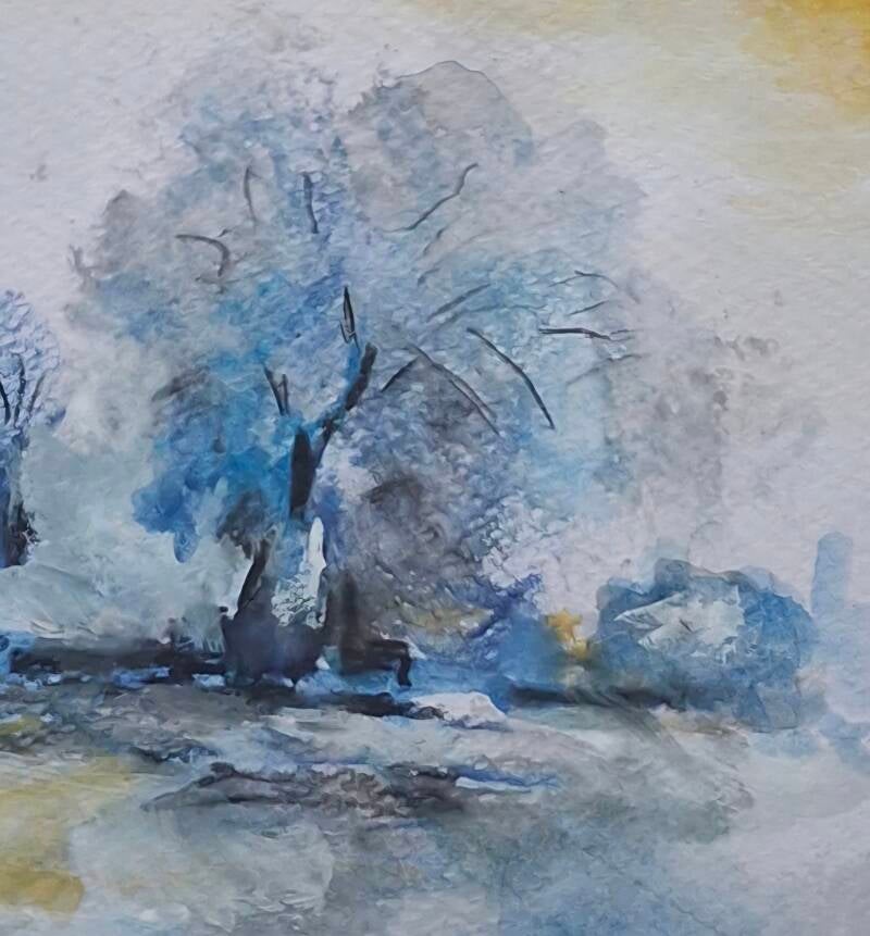 Finnland Nationalpark Baum Aquarell HPWeiss 