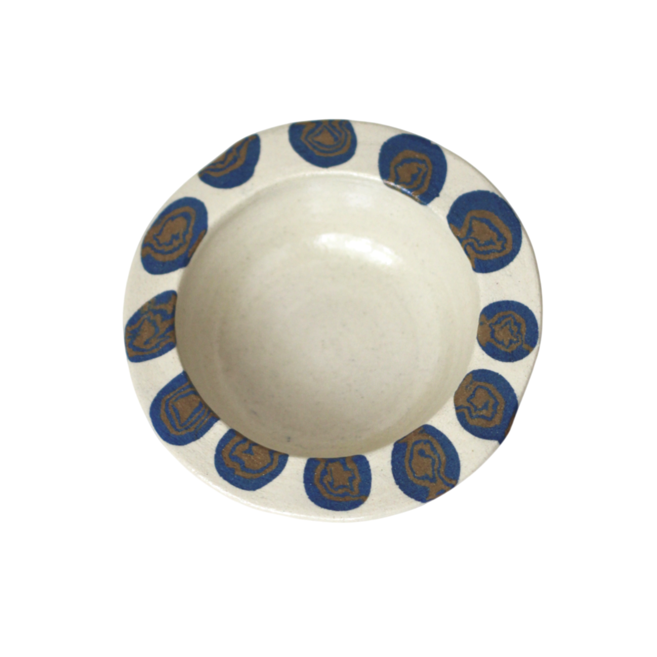 spiral bowl blue/brown small