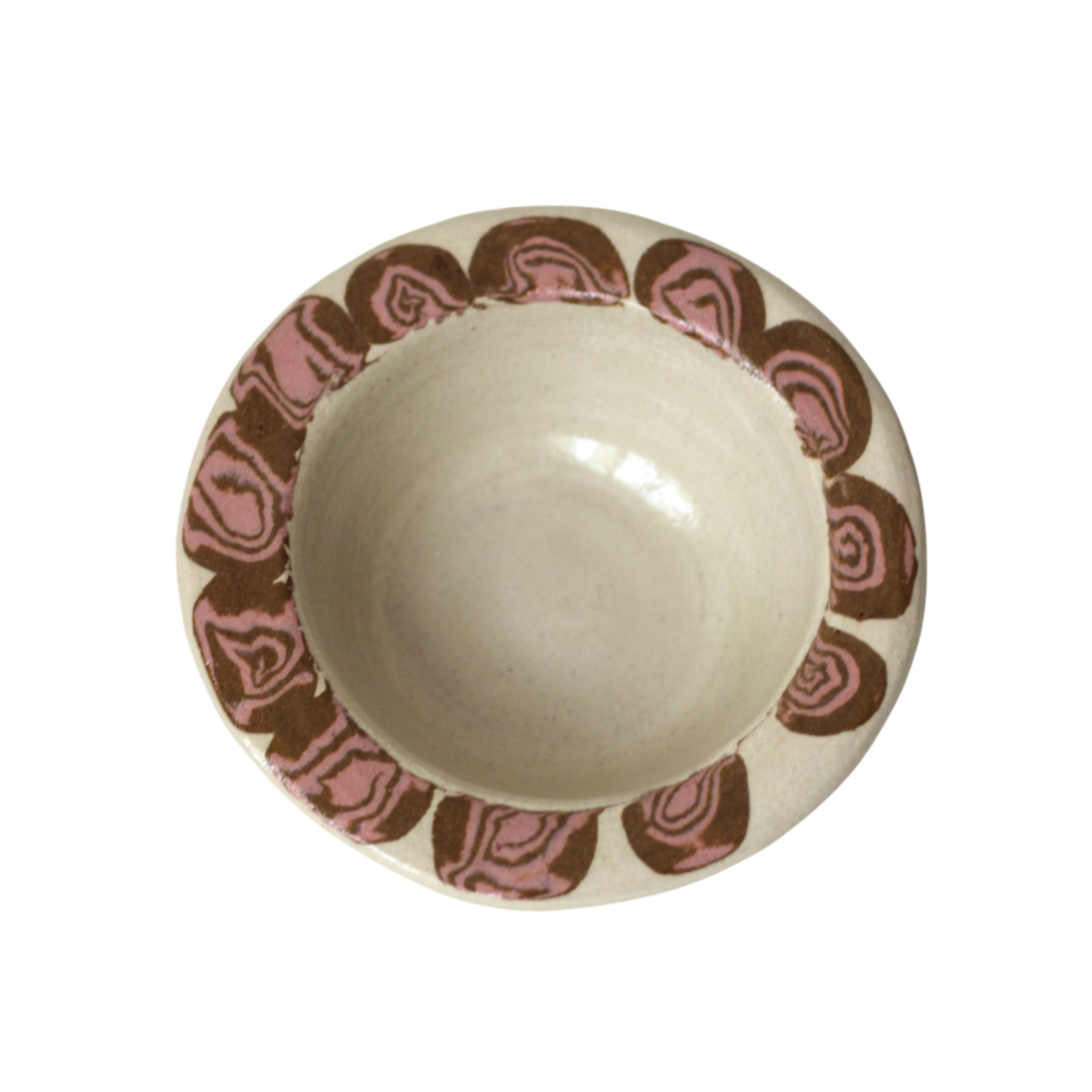 spiral bowl pink/brown small