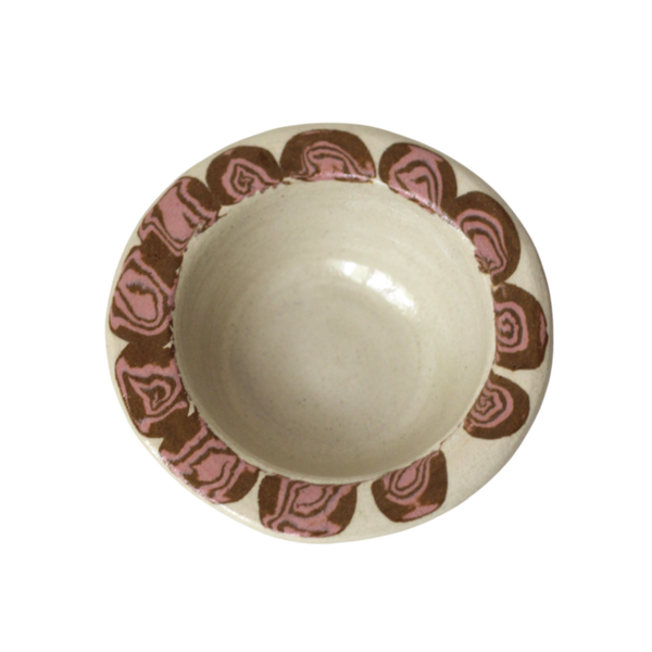 spiral bowl pink/brown small