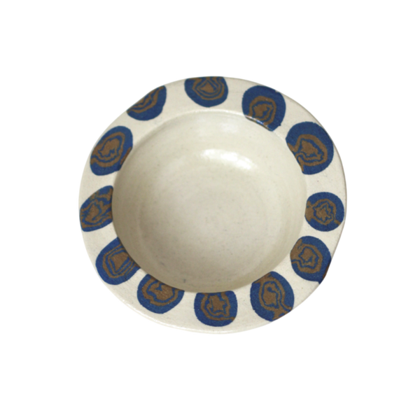 spiral bowl blue/brown small