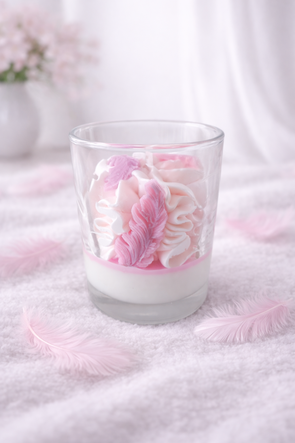 Bougie Plumes parfum "musc blanc"