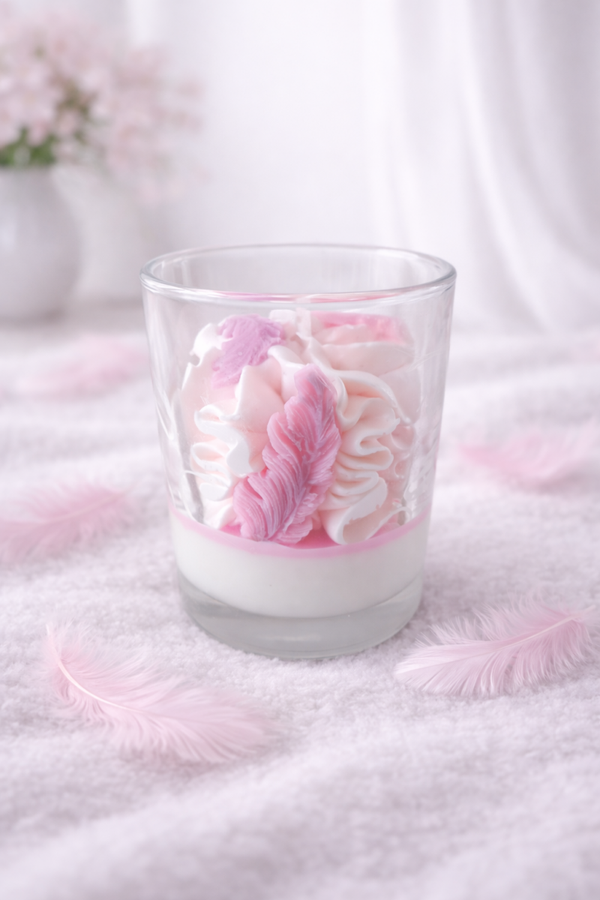 Bougie Plumes parfum "musc blanc"