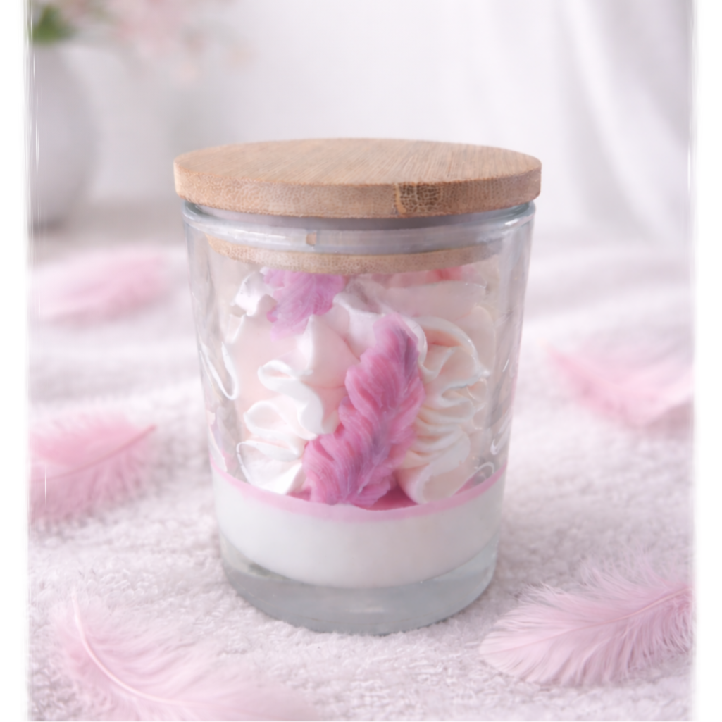 Bougie Plumes parfum "musc blanc"