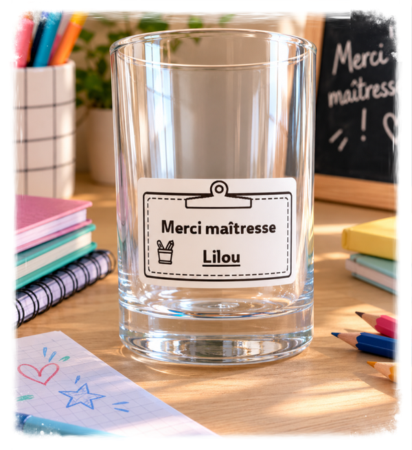 Étiquette avec message personnalisé