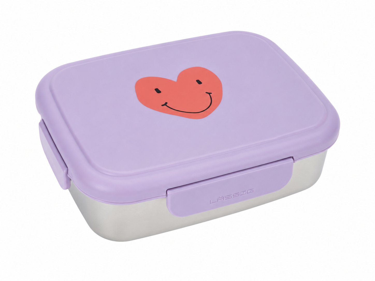 LÄSSIG Little Gang Heart Lilac RVS lunchbox.