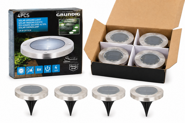 Grundig set van 4 solar grondlampen