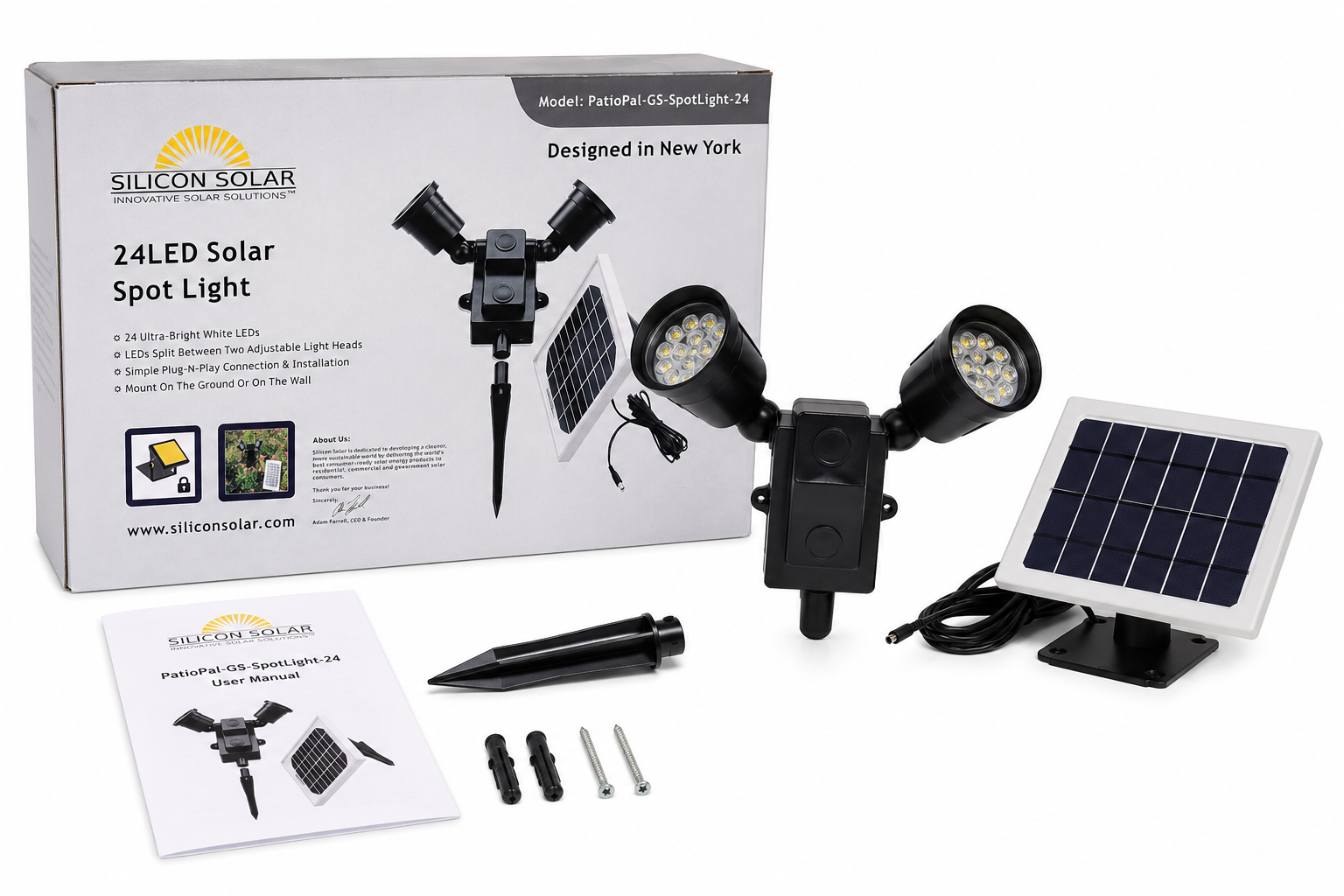 Silicon Solar 24 LED Solar Spot Light Nieuw in doos!