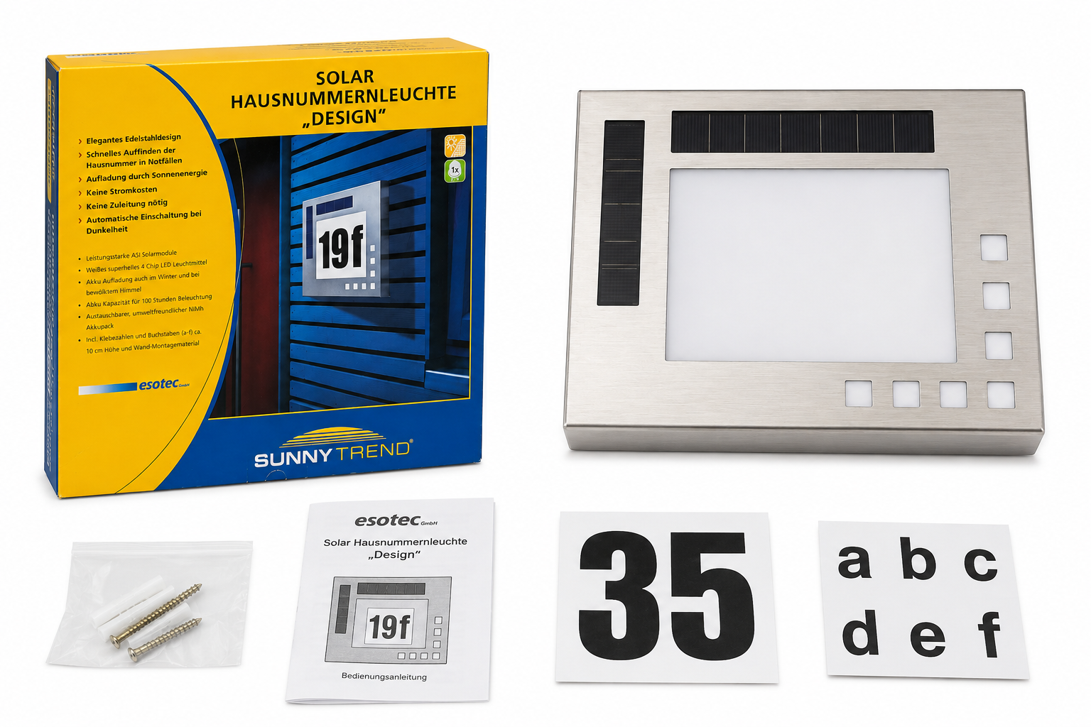 SOLAR HUISNUMMERLAMP  SUNNY TREND  Nieuw in doos!