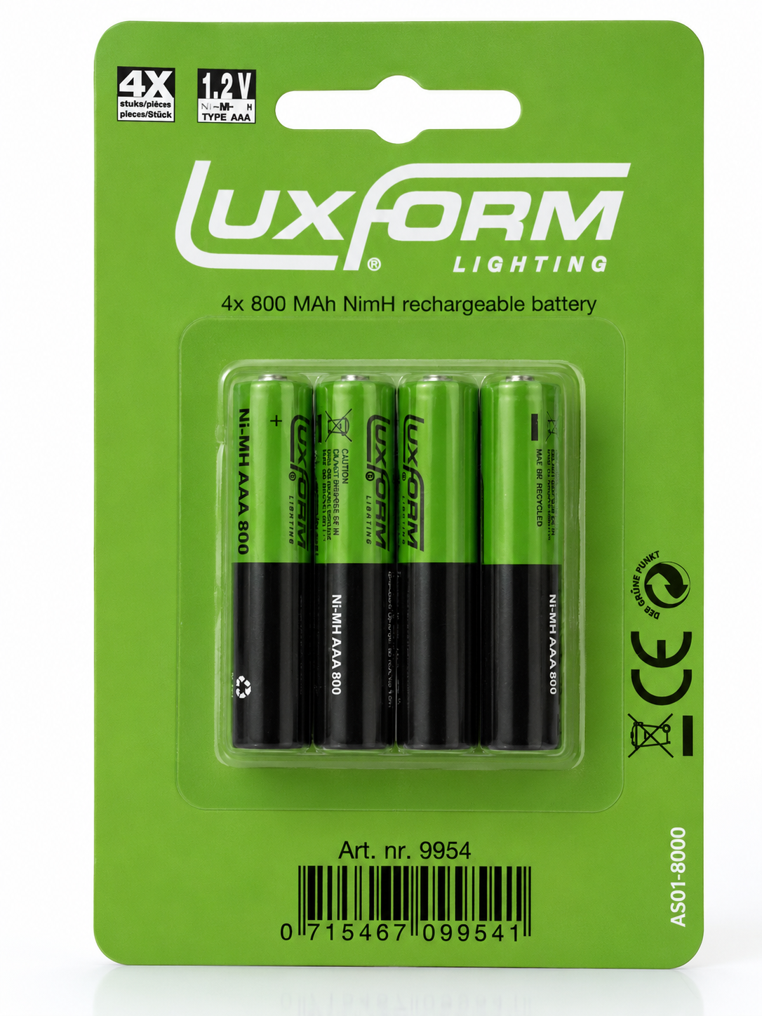 Luxform Oplaadbare AAA Batterijen 4 stuks