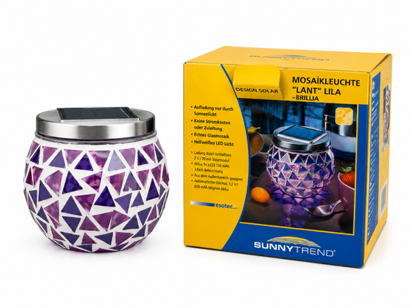 SunnyTrend Solar Mozaïeklamp Lila Nieuw in doos!