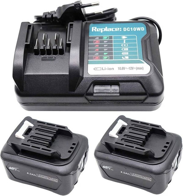 Replace 12v 4.0ah accu's met oplader voor makita