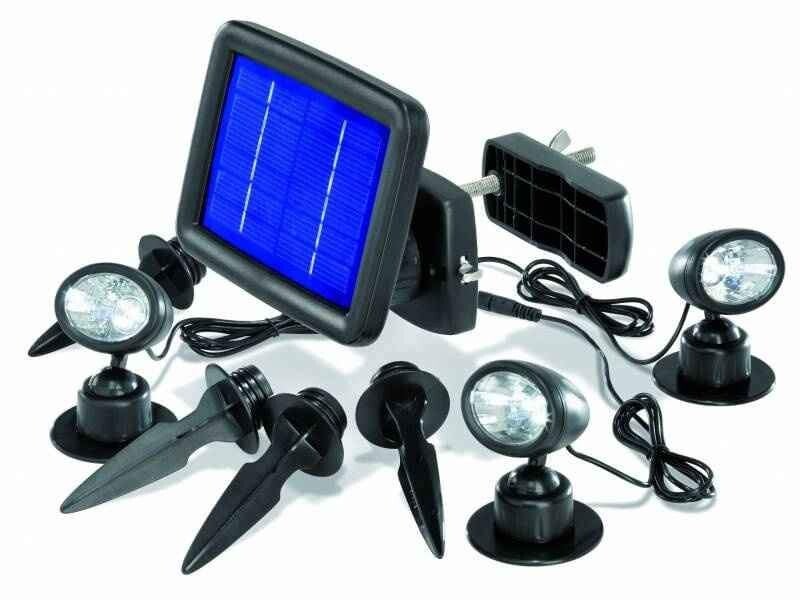 Ecotec Solar LED Tuinspots Set 3 Spots met Zonnepaneel nieuw.
