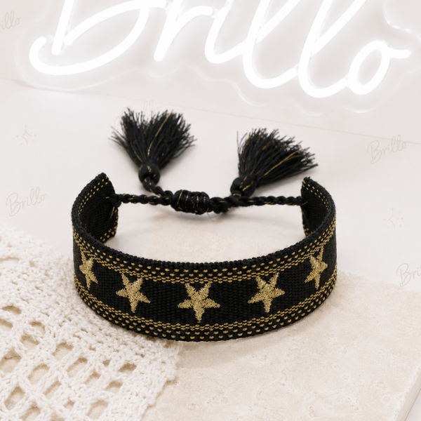 Bracelet tissu étoiles