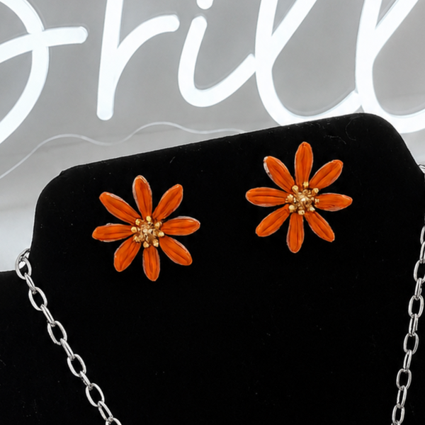 Boucles d’oreilles fleurs tissé