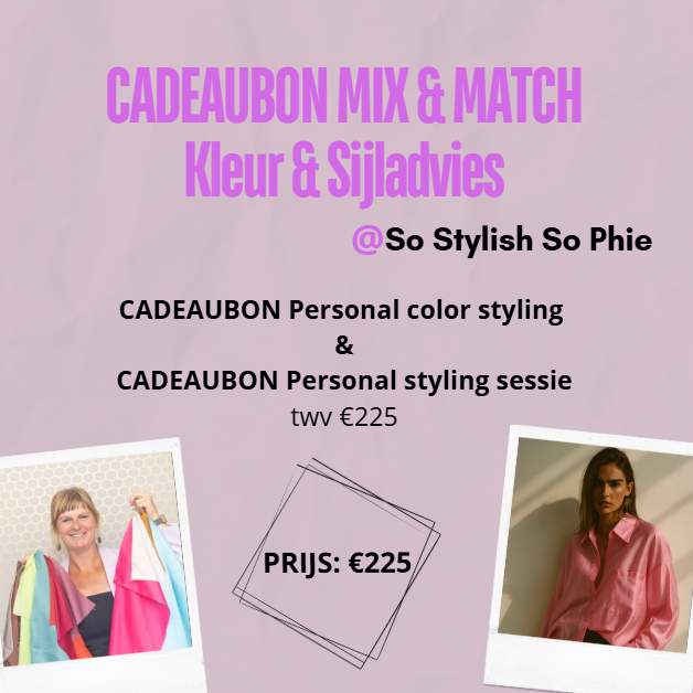 Cadeaubon Persoonlijk arrangement MIX & MATCH - kleur & stijl
