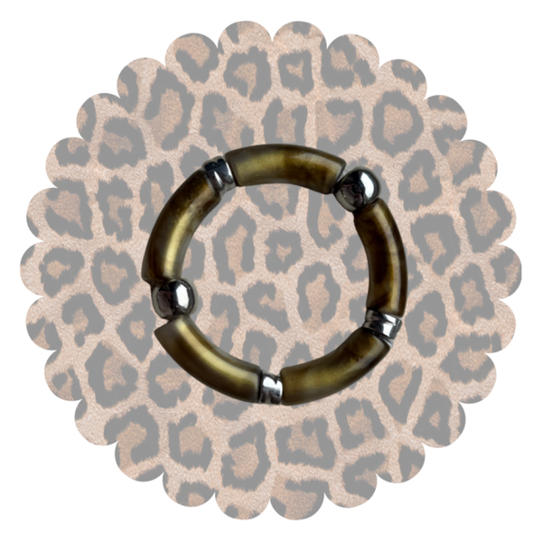 Armband Chunky | Bruin/Zilver
