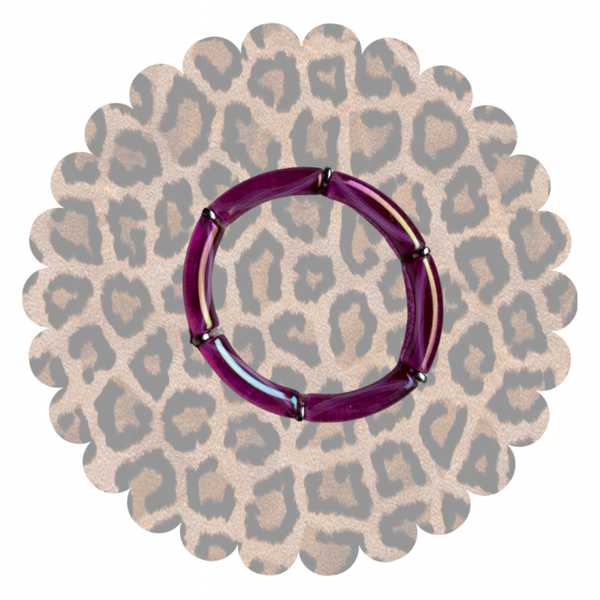 Armband Chunky smal | Roze/Zilver
