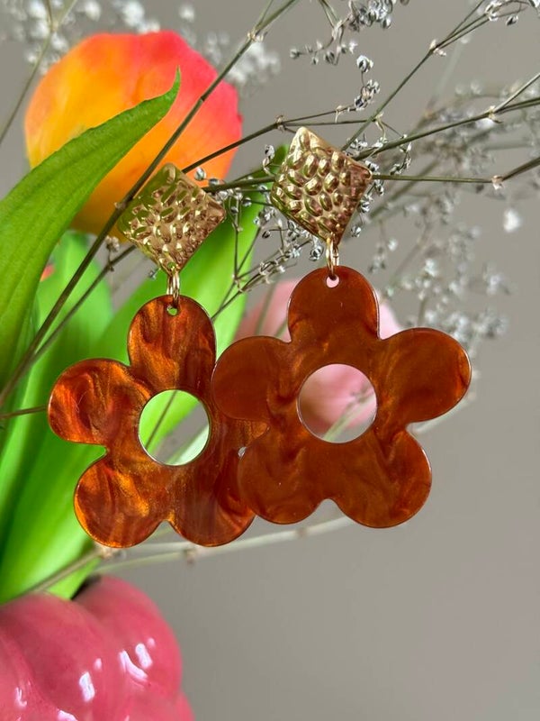 Oorbel Rianne Oranje - Goud