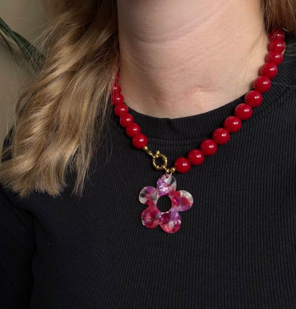 Bordeaux flower, bordeaux-roze-rood