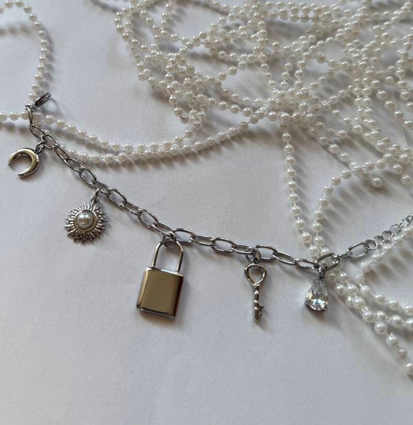 Key to my heart, zilver | Stainless Steel armband