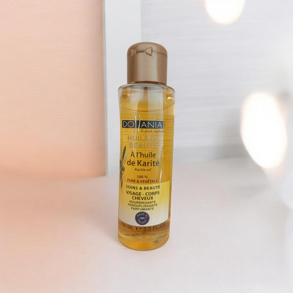 Huile de Karité 100% Pure & Végétale pour Visage Corps Cheveux 100ml