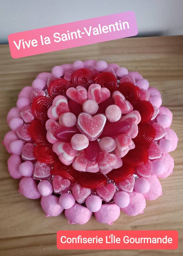 Tarte Saint-Valentin rose 20 cm