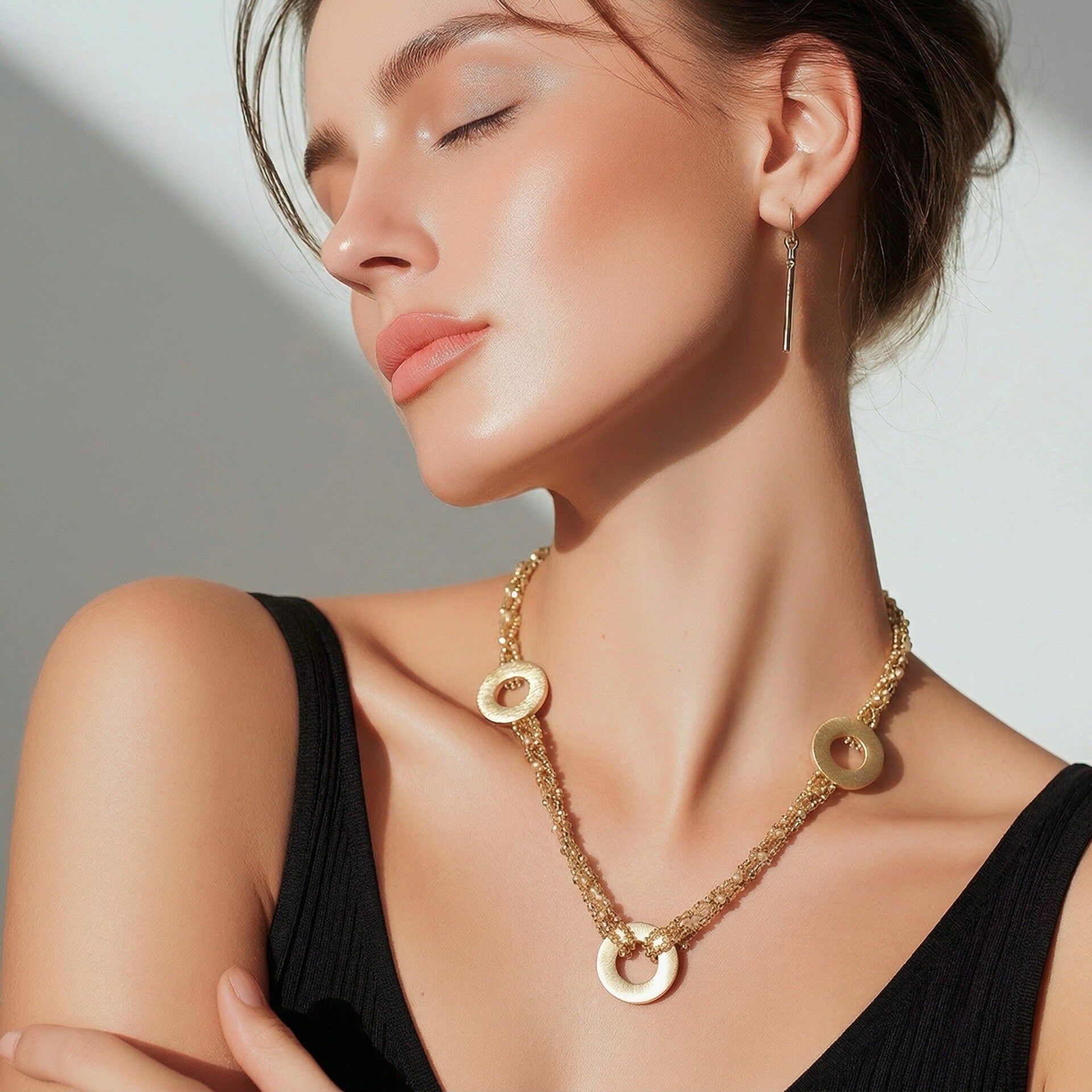 Golden Circle Cascade Necklace