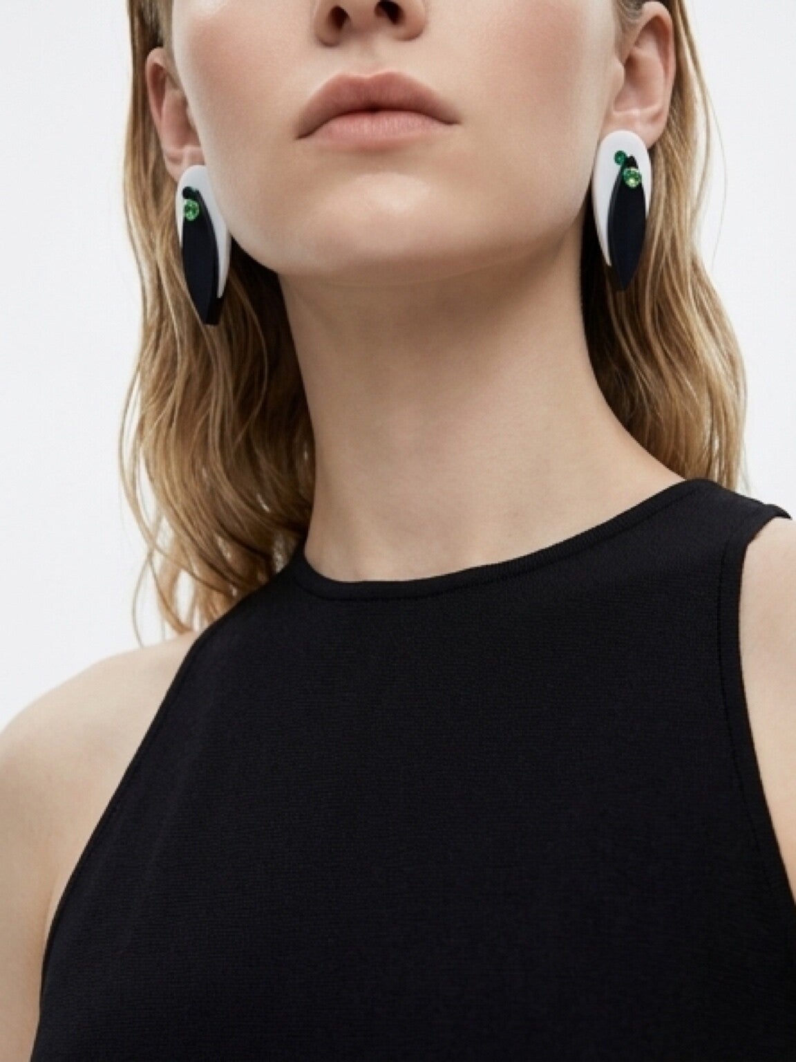 Black & White Drop Oorbellen