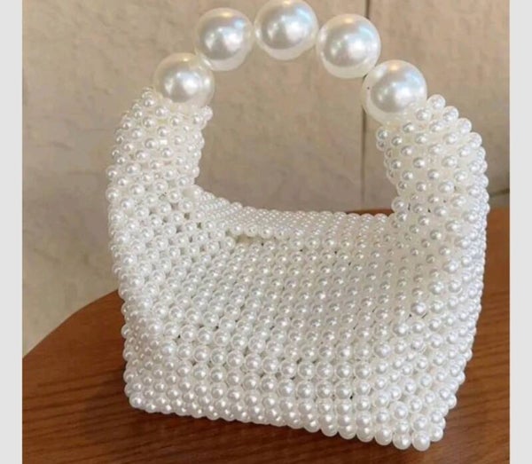 Sac soirée en perle blanches