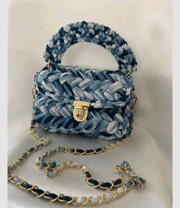 Sac à main bleu bohème