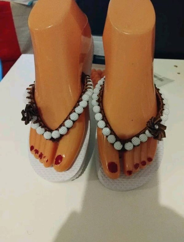 Sandale d'été customiser en marron