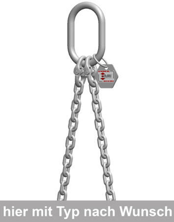 2-Strang-Kettengehänge mit Standard-Aufhängering, Güteklasse 6 (INOX-Edelstahl)