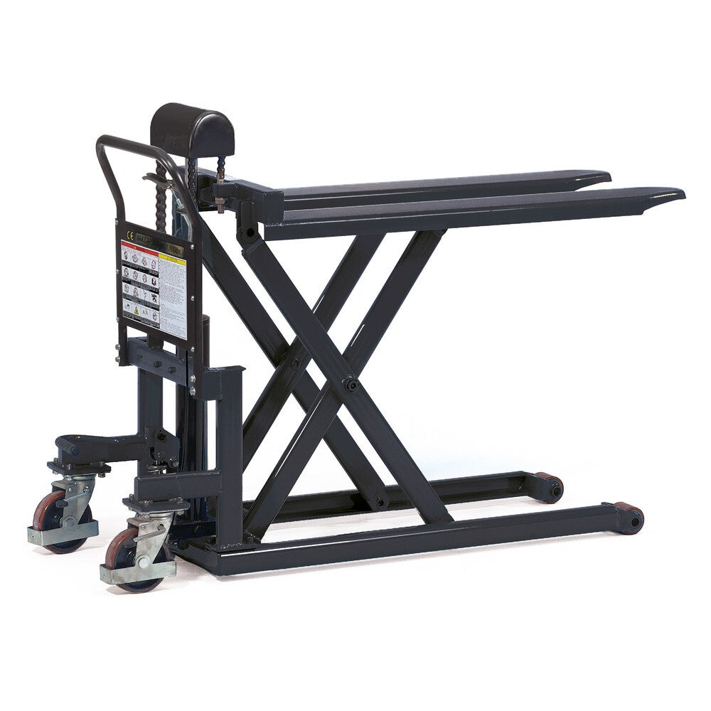 fetra® Scheren-Hubwagen mit Schiebebügel