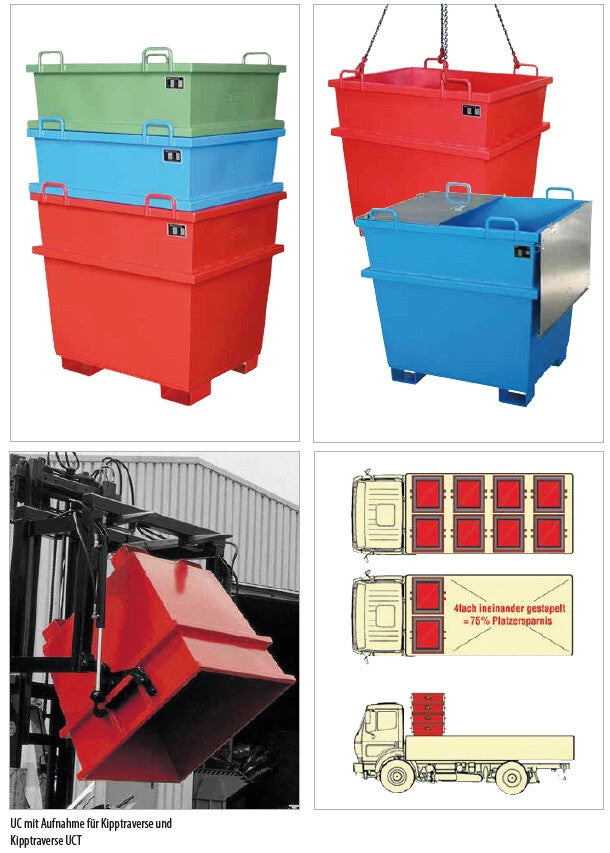 Universal-Container Typ UC - Ideal für Sammlung und Transport von Schüttgütern, Produktionsabfällen sowie Wertstoffen