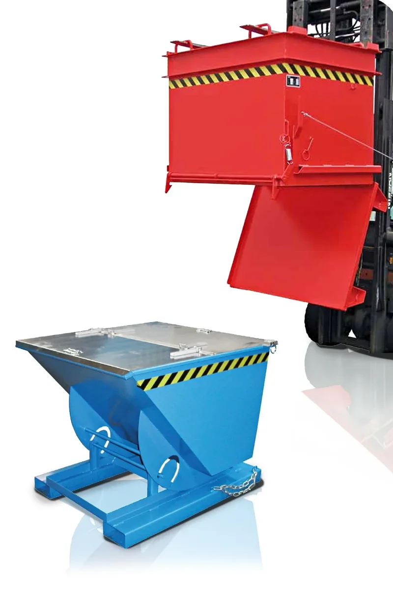 Kategorie Behälter und Kipper – vielseitige Stahlbehälter, Kippvorrichtungen und Entsorgungslösungen für Lager, Produktion und Recycling