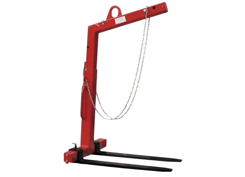 Kategorie Krangabeln und Ladegabeln – höhen- und breitenverstellbare Gabelaufnahme zum Heben von Paletten und Kisten mit Kran.