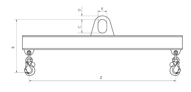 Maßzeichnungen und Abmessungen von TTS-E 10t Z=1500mm o. Verstellung
