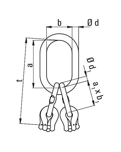 Maßzeichnungen und Abmessungen von MAXNORM Aufhängekopf für Gabelverbinder MAGV 4