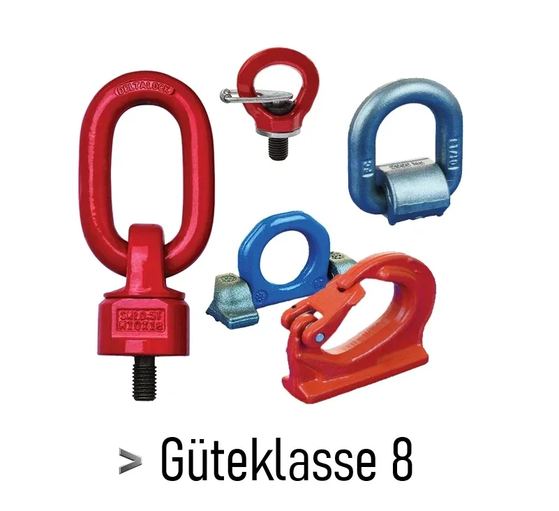 Anschlagpunkte und Ringschrauben Güteklasse 8 – robuste GK8 Hebetechnik-Produkte für sicheres Heben und Anschlagen von Lasten.