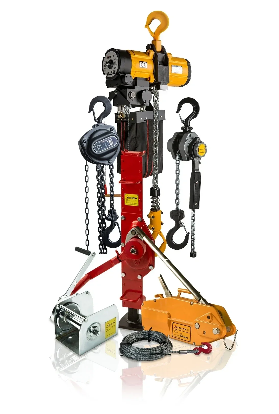 Kategorie Hebezeuge – manuelle und elektrische Geräte zum Heben und Ziehen von Lasten