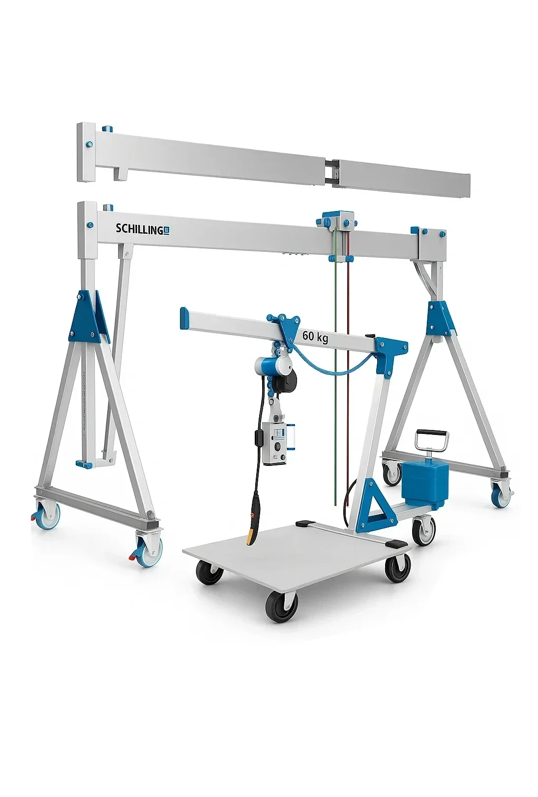 Kategorie Kransysteme: Alu-Kransysteme, Leichtkrane, Werkstattkrane, Dreiböcke