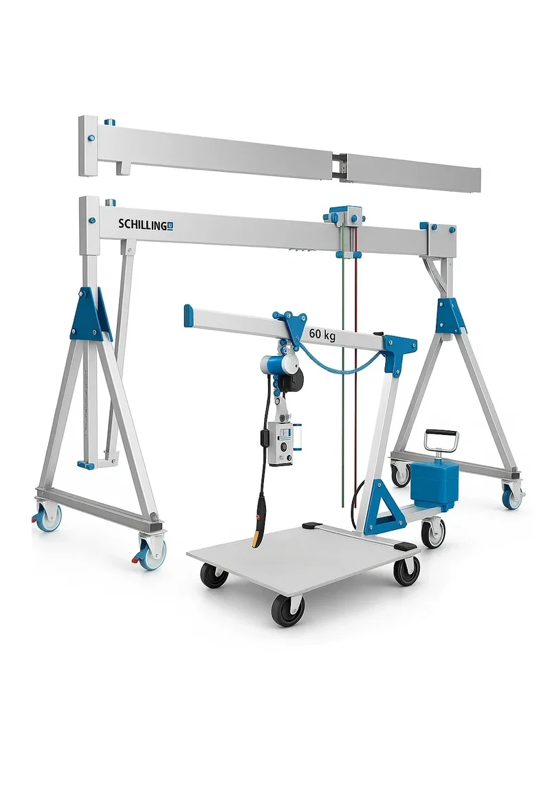 Kategorie Kransysteme: Alu-Kransysteme, Leichtkrane, Werkstattkrane, Dreiböcke