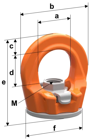 Maßzeichnungen und Abmessungen von pewag Ringmutter PLGW-SN
