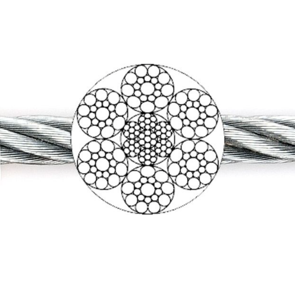 Windenseil 6x19 Seale+1 SE, verzinkt, EN 12385-4, früher: DIN 3058