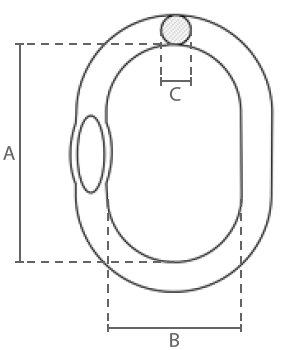 Maßzeichnungen und Abmessungen von DELTALOCK Aufhängeringe 1+2 Strang - Güteklasse 8 nach EN 1677
