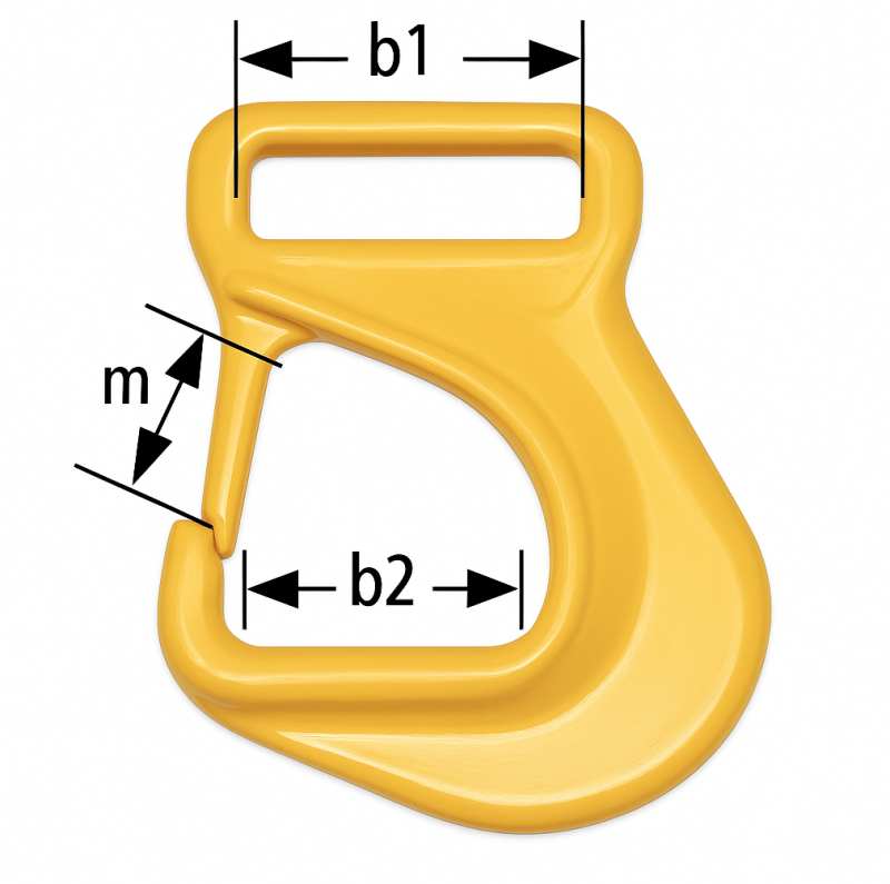 Maßzeichnungen und Abmessungen von Gurtehaken Typ WHG