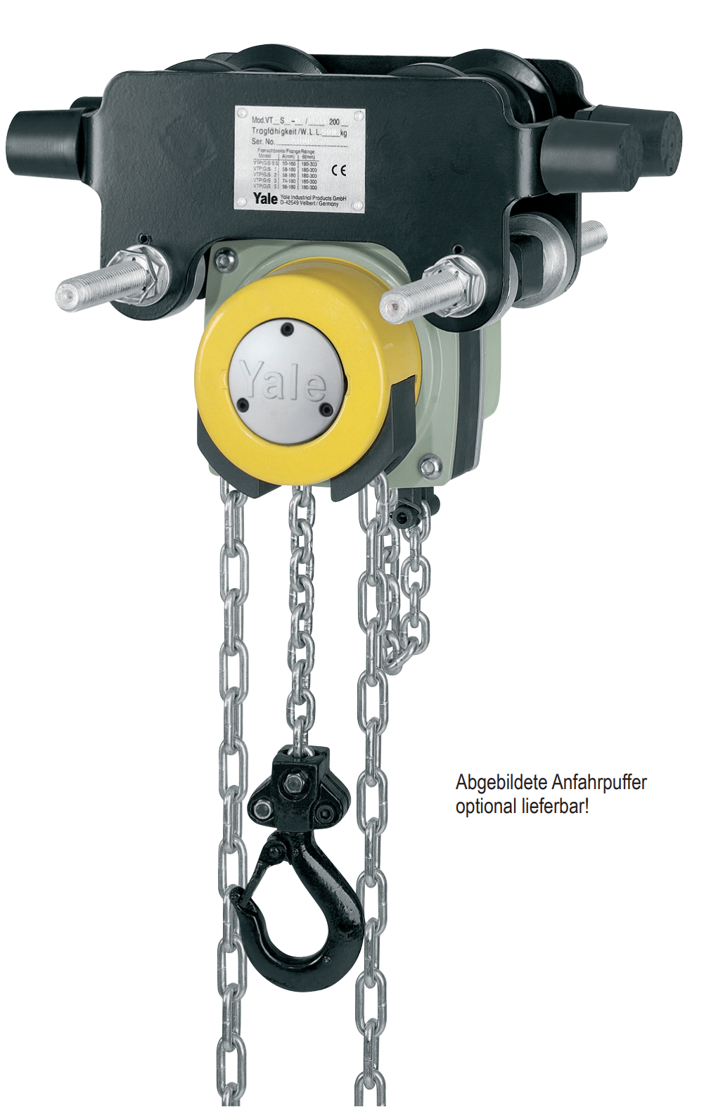 Yale® YaleLift IT Stirnradflaschenzug mit integriertem Roll- und Haspelfahrwerk