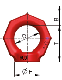 Maßzeichnungen und Abmessungen von RUD - RM Ringmutter - metrisch-Feingewinde