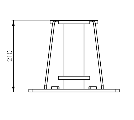 Maßzeichnungen und Abmessungen von Swivel-Davit-Drehkran socket – Fußboden